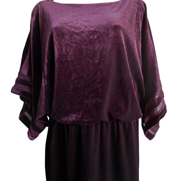 NWT Jessica Howard Wine Velvet Shift Dress 12P Petite - Picture 3 of 14
